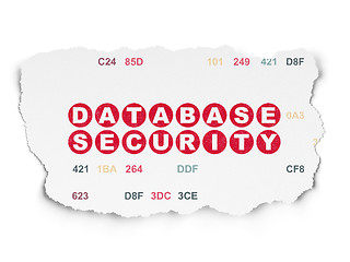 Image showing Programming concept: Database Security on Torn Paper background