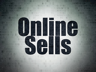 Image showing Marketing concept: Online Sells on Digital Data Paper background