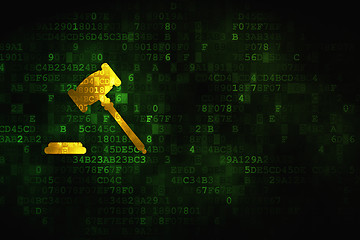 Image showing Law concept: Gavel on digital background