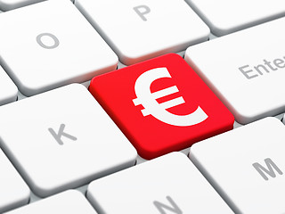 Image showing Currency concept: Euro on computer keyboard background