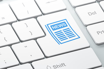 Image showing News concept: Newspaper on computer keyboard background