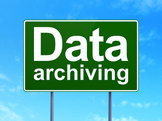 Image showing Data concept: Data Archiving on road sign background