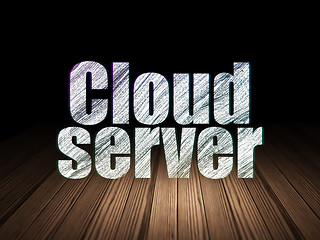 Image showing Cloud networking concept: Cloud Server in grunge dark room