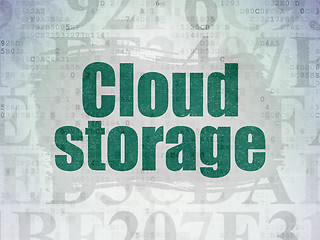 Image showing Protection concept: Cloud Storage on Digital Data Paper background