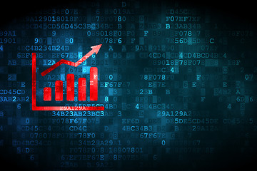 Image showing Business concept: Growth Graph on digital background