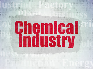 Image showing Manufacuring concept: Chemical Industry on Digital Data Paper background