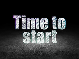 Image showing Time concept: Time to Start in grunge dark room