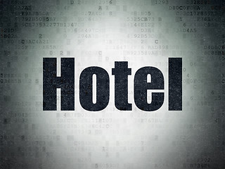 Image showing Vacation concept: Hotel on Digital Data Paper background