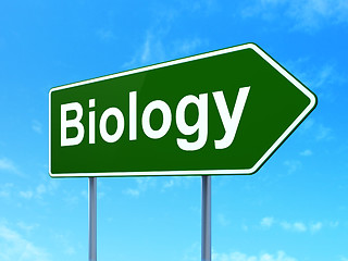 Image showing Science concept: Biology on road sign background