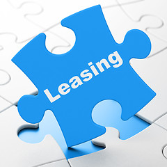 Image showing Finance concept: Leasing on puzzle background