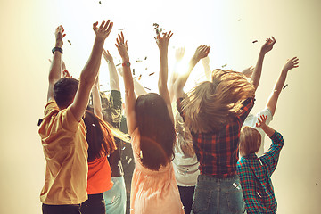 Image showing Nightlife and disco concept. Young people are dancing in club.