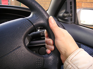 Image showing holding a steering wheel