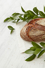 Image showing Fresh bread on white background