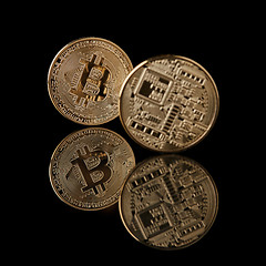 Image showing Bitcoin coin isolated on black background