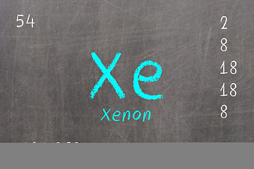 Image showing Isolated blackboard with periodic table, Xenon