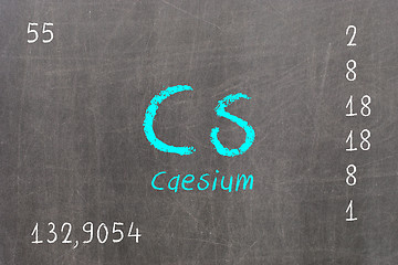 Image showing Isolated blackboard with periodic table, Caesium
