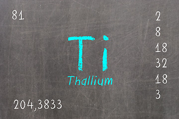 Image showing Isolated blackboard with periodic table, Thallium