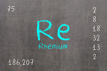 Image showing Isolated blackboard with periodic table, Rhenium