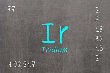 Image showing Isolated blackboard with periodic table, Iridium