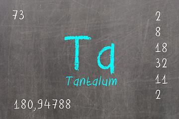 Image showing Isolated blackboard with periodic table, Tantalum