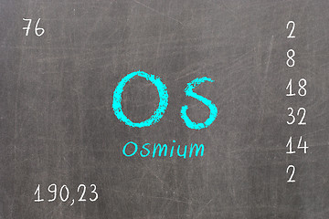 Image showing Isolated blackboard with periodic table, Osmium