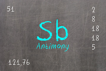 Image showing Isolated blackboard with periodic table, Antimony