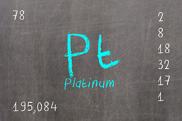 Image showing Isolated blackboard with periodic table, Platinum