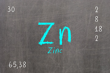 Image showing Isolated blackboard with periodic table, Zinc