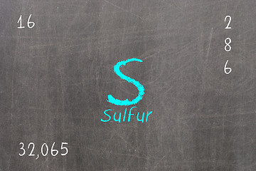 Image showing Isolated blackboard with periodic table, Sulfur