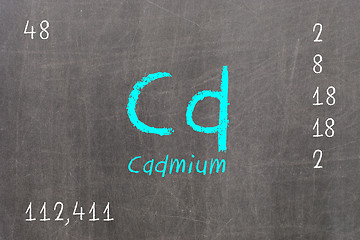 Image showing Isolated blackboard with periodic table, Cadmium