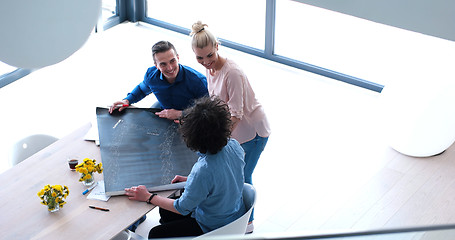 Image showing Startup Business Team At A Meeting at modern office building