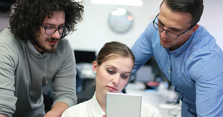 Image showing Startup Business Team At A Meeting at modern office building