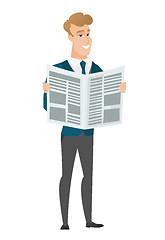 Image showing Groom reading newspaper vector illustration