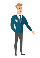 Image showing Caucasian groom with hand in his pocket.