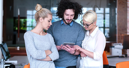 Image showing Startup Business Team At A Meeting at modern office building