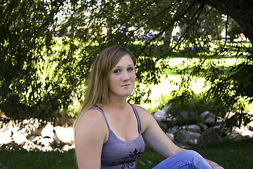 Image showing Beautiful Girl in the Park