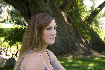 Image showing Beautiful Girl in the Park