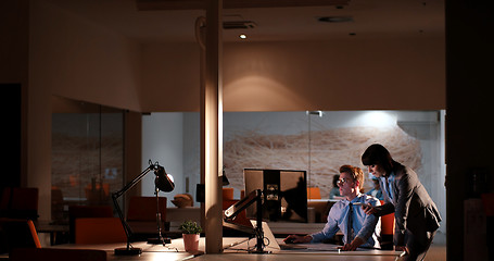 Image showing young designers in the night office