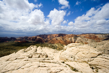 Image showing Looking down the Sandstones in to Snow Canyon - Utah