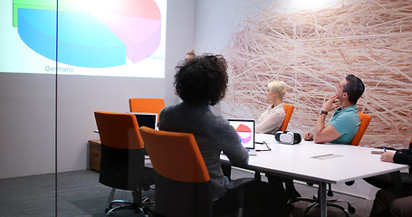 Image showing Startup Business Team At A Meeting at modern office building