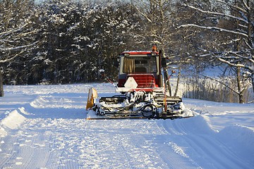 Image showing ski plow in the winter in the forest