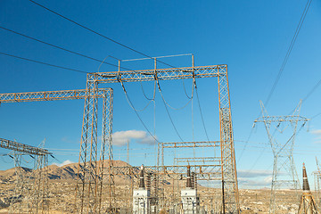 Image showing transmission towers and power line