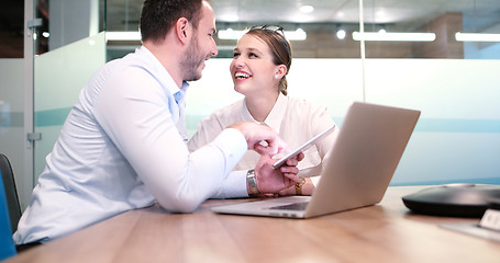 Image showing Business People Working With laptop in office