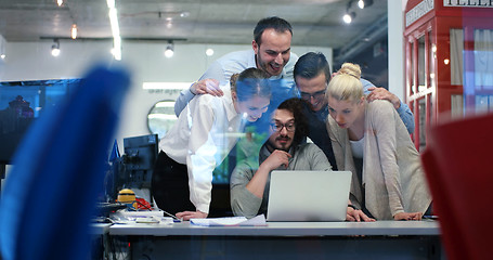 Image showing Startup Business Team At A Meeting at modern office building