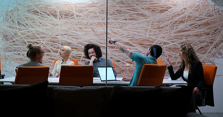 Image showing Startup Business Team At A Meeting at modern office building