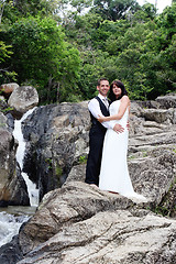 Image showing Happy bride and groom 