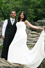 Image showing Happy bride and groom 