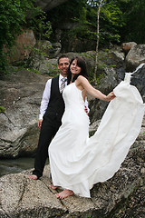 Image showing Happy bride and groom 