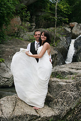 Image showing Happy bride and groom 