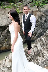 Image showing Happy bride and groom 